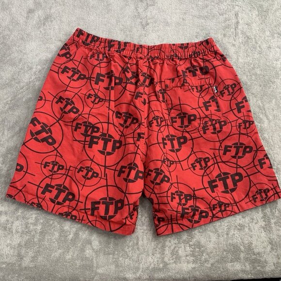 FTP Shorts Mens Large Red Crosshair All Over Print Streetwear FuckThePopulation - Picture 9 of 11